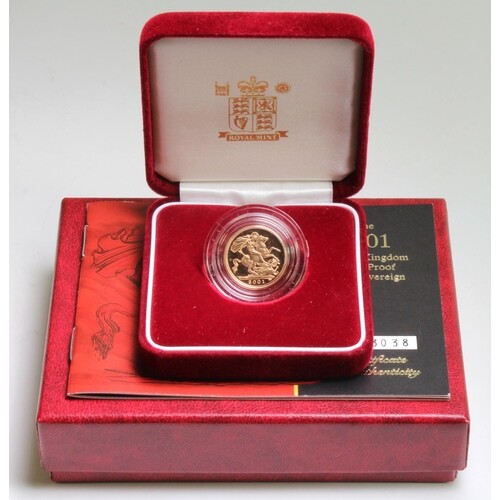 Half Sovereign 2001 Proof FDC cased as issued