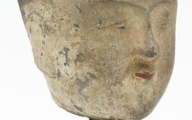 Han Dynasty Pottery Head of an Attendant