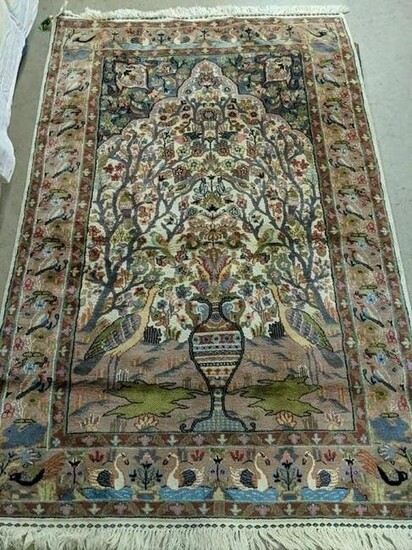 Hand Knotted Persian Lilihan Rug 4.1x6.2 ft