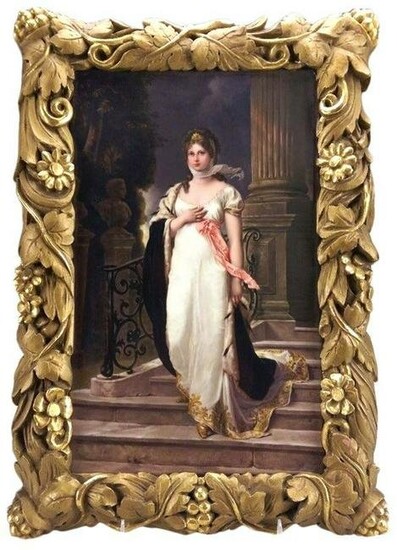 Hand-Painted Porcelain Plaque of Louise of