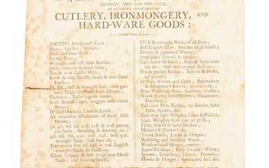 Hardware merchant in Boston, 1805