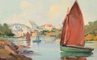 Henri BURON (1880-1969) "Port de Brigneaul" hsp sbd dated 1942 21x26.5