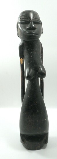 High Quality Indonesian Wood Statue in the Figure of a Tribal Woman