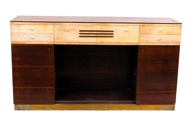 ITALIAN MANUFACTURE - Buffet in parchment and rosewood