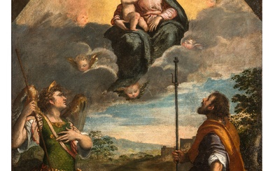 Ippolito Scarsella (detto lo Scarsellino) (Ferrara, - 1620), Madonna col Bambino e i santi Michele Arcangelo e Rocco. 1615 ca.