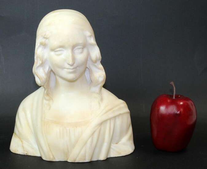 Italian alabaster carved female bust
