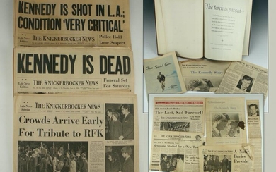 JFK RFK NEWSPAPERS, CLIPPINGS & BOOK