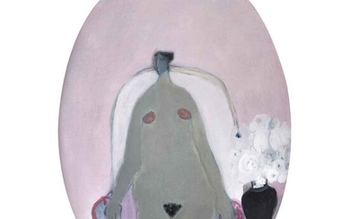 JOY LAVILLE, Mujer sentada, 1973, Firmado, Óleo sobre tela, 49.5 x 34.5 cm, Con constancia | JOY LAVILLE, Mujer sentada, 1973, Signed, Oil on canvas