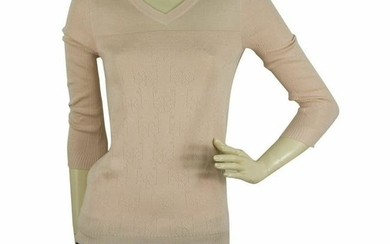 Jil Sander Pink Cashmere Silk Perforated Top Sweater