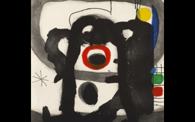 Joan Miró ( Barcellona 1893 - Palma Di Maiorca 1983 ) , "L'Enragé (D. 427)" 1967 etching and aquatint printed in colors with carborundum on Mandeure rag paper cm 89.5x60.8 Signed lower...