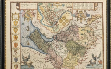 John Speed "The Countye Palatine of Chester" Map