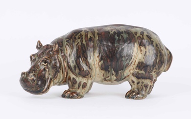 Knud Kyhn for Royal Copenhagen. Hippopotamus, stoneware