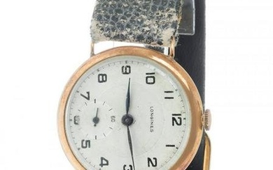 LONGINES vintage watch, nÂº. 24064XX. Case in 18kt yellow gold. Dial turned 90Âº to the right. Lance