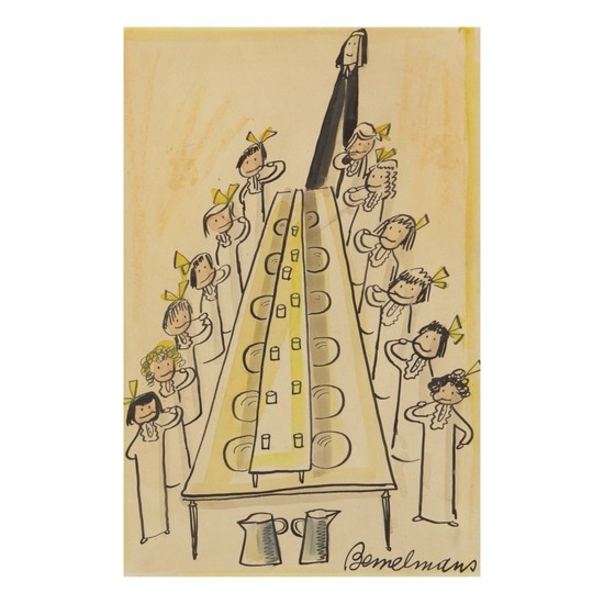 LUDWIG BEMELMANS | AN ILLUSTRATION FOR 'MADELINE' (AND BRUSHED THEIR TEETH)