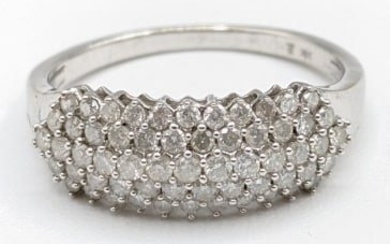 Ladies 10K White Gold Diamond Cluster Ring