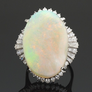 Ladies' 14.73 Carat Opal and Diamond Ring