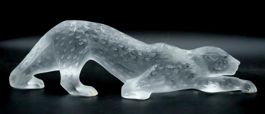 Lalique "Zeila" Crystal Panther Sculpture
