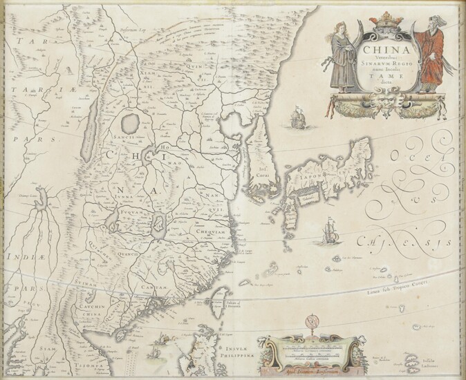 Landkarte von China, Japan und Korea, Amsterdam um 1642