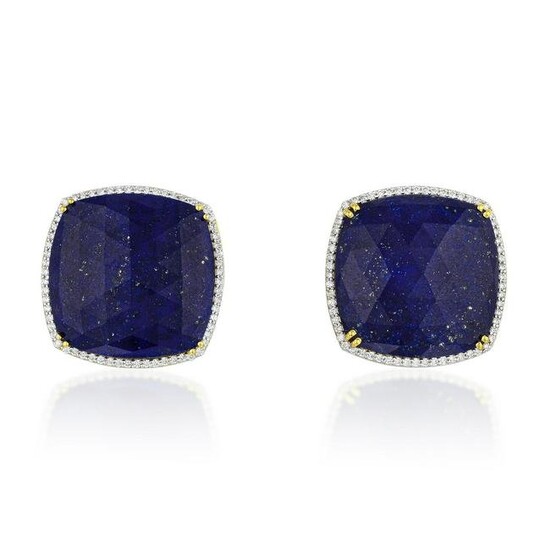 Lapis Lazuli and Diamond Earrings