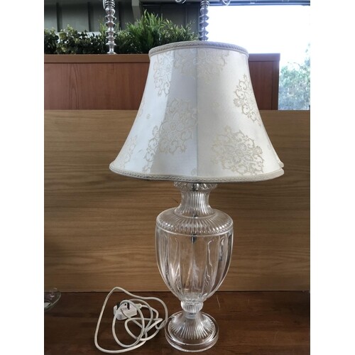 Large Glass Table Lamp With Shade (65cm H.)