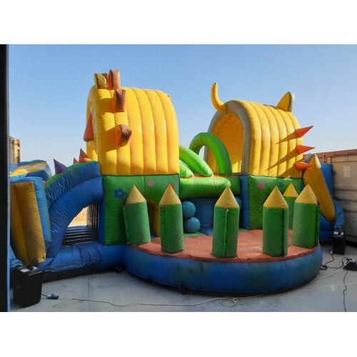 Large Inflatable Bouncy Castle; 'Lion', Double Sided with Sl...