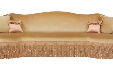 Large Shaped Linen Velvet Sofa