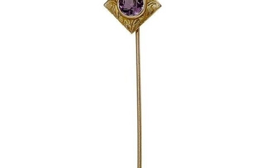 Lebolt & Co. stick pin with a faceted amethyst