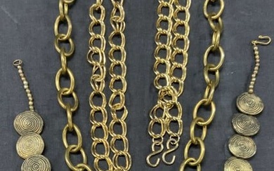 Lot 3 Gold Tn Chain Necklaces