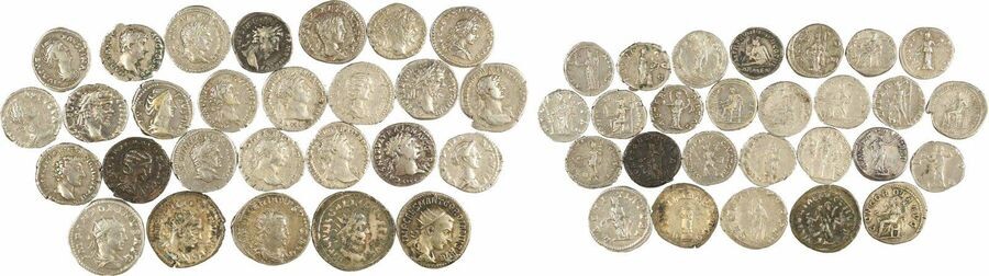 Lot de 27 monnaies romaines en argent : 22... - Lot 26 - Paris Enchères - Collin du Bocage