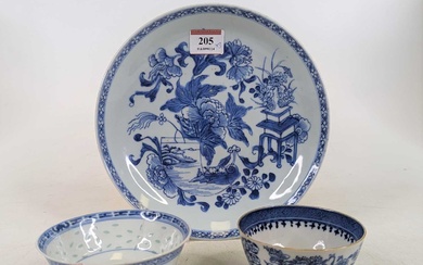 Lot details A Chinese blue and white porcelain dish, decorated...