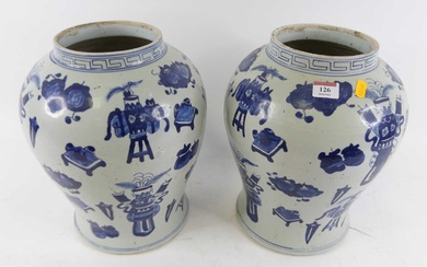 Lot details A pair of Chinese blue & white porcelain...