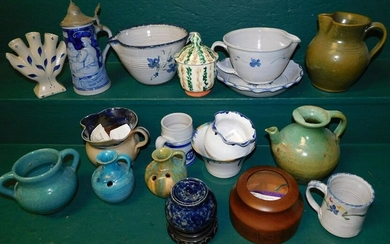Lot of Pottery Bowls, Mugs, Beer Steins, & Small Vases