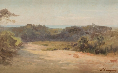 Louis-Augustin AUGUIN (1824-1903) La lande Huile sur toile signée en bas à droite. 34 x...