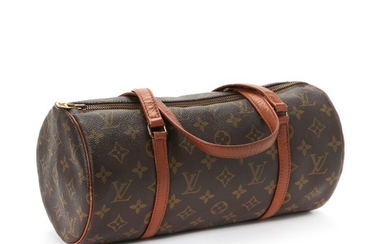 Louis Vuitton: A “Papillon 30” bag made of brown monogram canvas, leather details and one large compartment. H. 15 x L. 31 x W. 15 cm.
