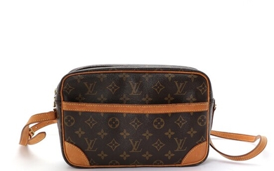 NOT SOLD. Louis Vuitton: A "Trocadero 27" bag made of brown monogram canvas with brown...