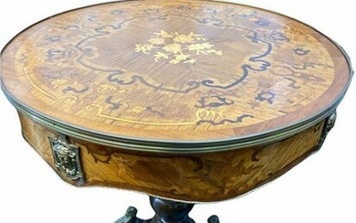 Louis XV Style Bronze Mounted Inlaid Round Table