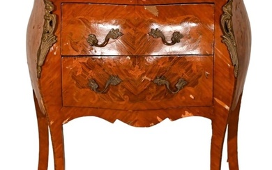 Louis XV Style Carved Marble Top Side Table