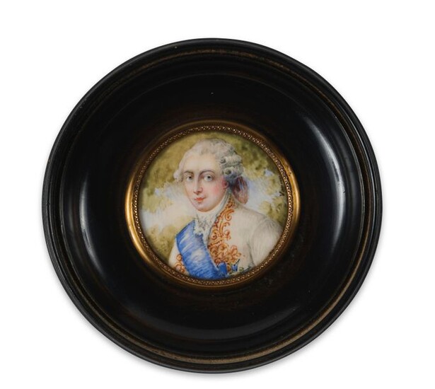 Louis XVI. Lot de 2 portraits miniatures...