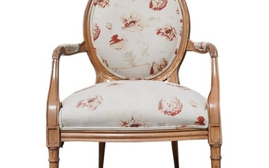 Louis XVI Style Stained Wood Fauteuil