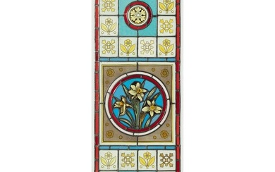 MANNER OF COTTIER & CO. AESTHETIC MOVEMENT STAINED GLASS PANEL, CIRCA 1880