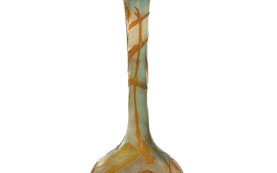 MILE GALL (1846-1904) Grand vase panse ovode et long col...