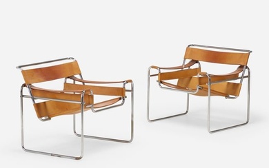 Marcel Breuer, Wassily lounge chairs, pair