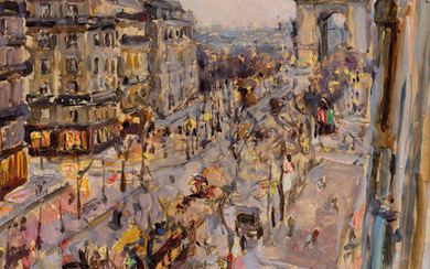 Maria Iakunchikova (1870-1902), Paris. Avenue de Wagram et l'Arc de Triomphe au crépuscule