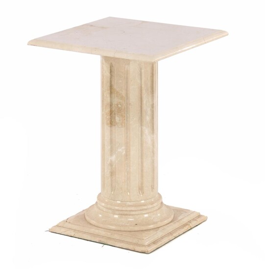 (-), Marble side table on column leg with...