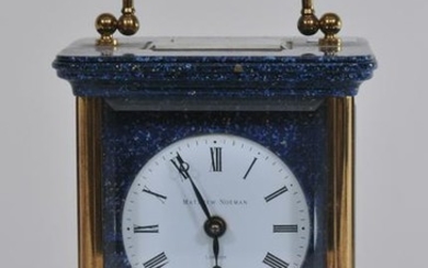 Matthew Norman, London. Carriage clock with lapis and