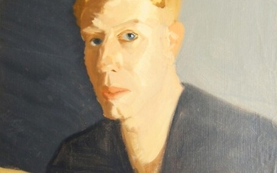 Modern British School, early-20th century- Artist's self portrait; oil on canvas board, 41 x 34 cm