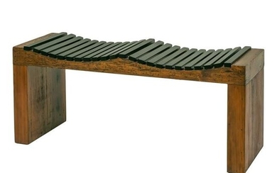 Modernist Slat Wooden Bench style George Nelson