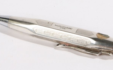 Montblanc Pix silver cased pencil, of hexagonal shape, 9.5cm long