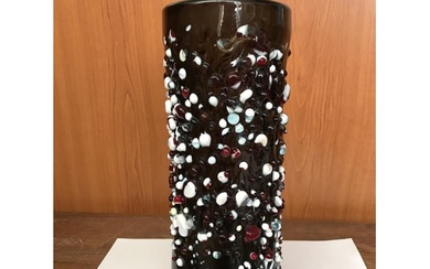 Murano Art Glass Large Heavy Hand Blown Multicolor Vase (27c...