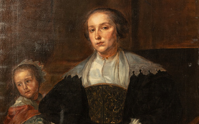 NACH ANTHONIS VAN DYCK (1599-1641). Anna van Thielen with her daughter Anna Maria Rombouts, around 1631/32.